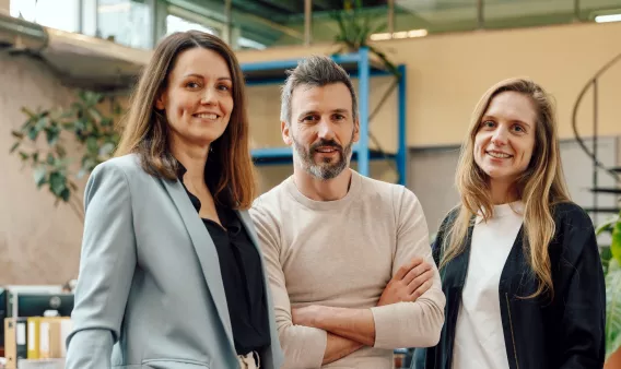 Karolien Hessels, Camille Vandenheede and Johan De Ost, new owners of Charly PR Belgium